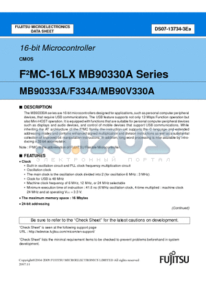 MB90330A datasheet - 16-bit Microcontroller