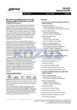 ISL6323 datasheet - Hybrid SVI/PVI