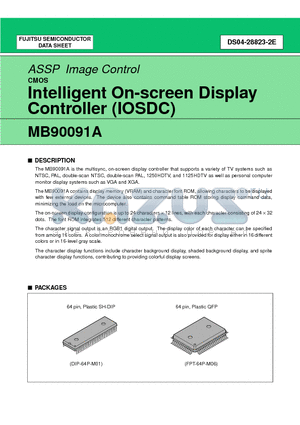 MB90091A datasheet - Intelligent On-screen Display Controller (IOSDC)