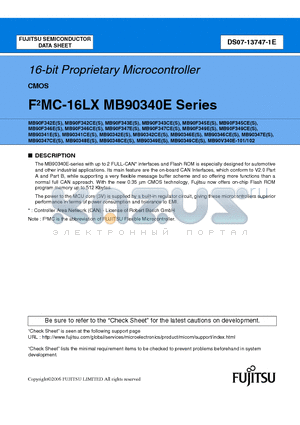 MB90346CEPFV datasheet - 16-bit Proprietary Microcontroller CMOS