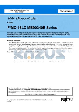 MB90347CES datasheet - 16-bit Microcontroller