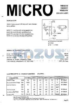 MRB31 datasheet - RED LED LAMPS