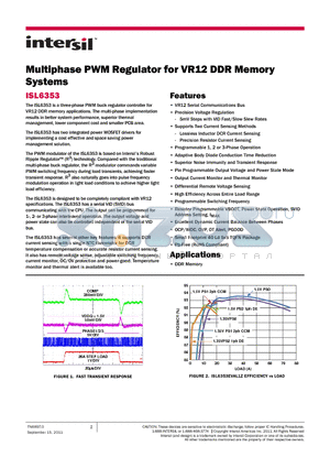 ISL6353EVAL1Z datasheet - Multiphase PWM Regulator for VR12 DDR Memory Systems