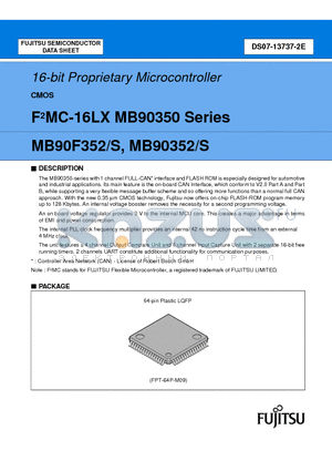 MB90352SPFM datasheet - 16-bit Proprietary Microcontroller