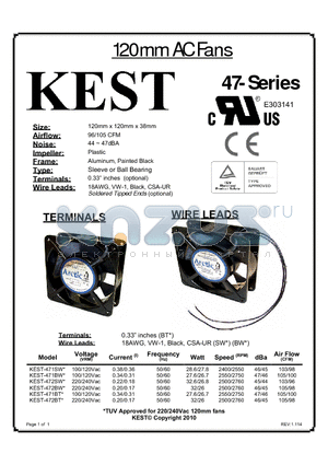 KEST-472BT datasheet - Sleeve or Ball Bearing
