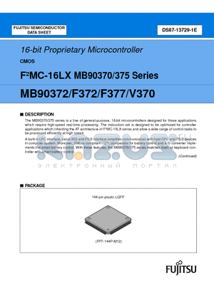 MB90375 datasheet - 16-bit Proprietary Microcontroller