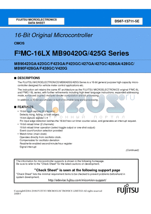 MB90423GC datasheet - 16-Bit Original Microcontroller