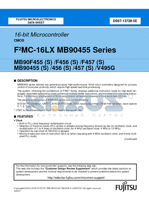 MB90455PMT datasheet - 16-bit Microcontroller