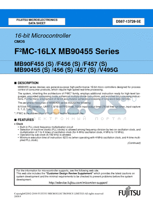 MB90457PMT datasheet - 16-bit Microcontroller