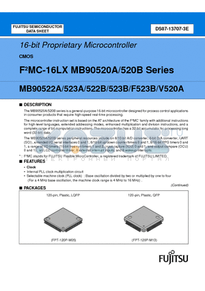 MB90522APFF datasheet - 16-bit Proprietary Microcontroller