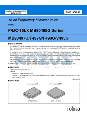 MB90495G datasheet - 16-bit Proprietary Microcontroller CMOS