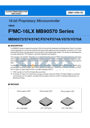 MB90574PFV datasheet - 16-bit Proprietary Microcontroller