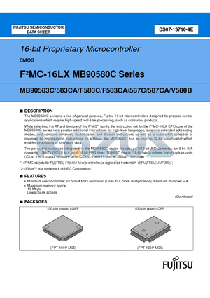 MB90583CAPFV datasheet - 16-bit Proprietary Microcontroller