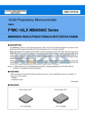 MB90587C datasheet - 16-bit Proprietary Microcontroller