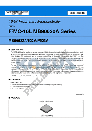 MB90622PFV datasheet - 16-bit Proprietary Microcontroller