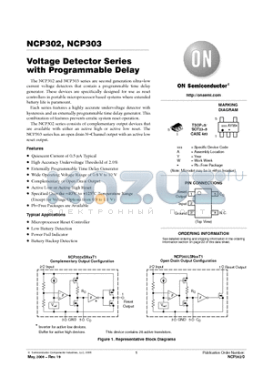 NCP303 datasheet - Voltage Detector Series with Programmable Delay