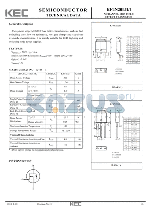 KF4N20LD datasheet - N CHANNEL MOS FIELD EFFECT TRANSISTOR