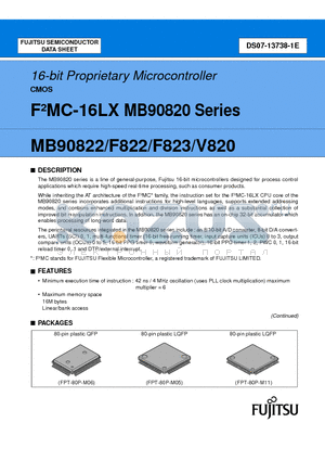 MB90822PFV datasheet - 16-bit Proprietary Microcontroller