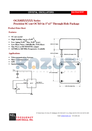 OG-08HS17BL datasheet - Precision SC-cut OCXO in 1x1 Through Hole Package