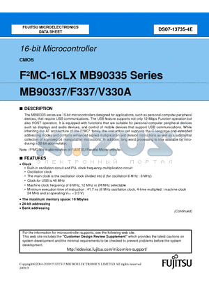 MB90F337PMC datasheet - 16-bit Microcontroller