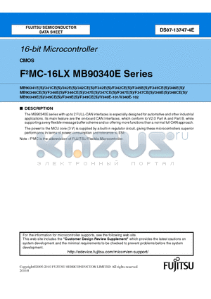 MB90F342CESPF datasheet - 16-bit Microcontroller