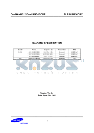 KFG1216D2M-DED datasheet - FLASH MEMORY