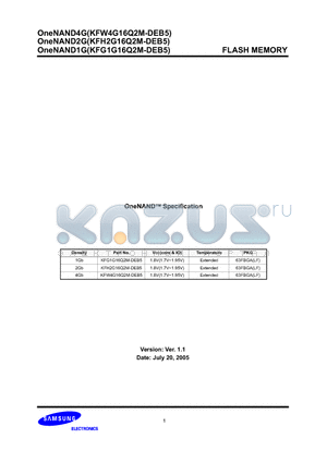 KFG1G16U2M-DED5 datasheet - FLASH MEMORY(54MHz)