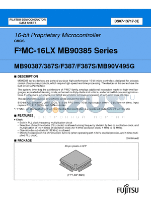 MB90F387 datasheet - 16-bit Proprietary Microcontroller CMOS