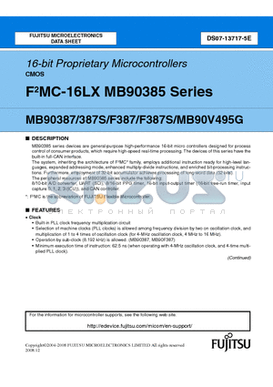 MB90F387SPMT datasheet - 16-bit Proprietary Microcontrollers CMOS