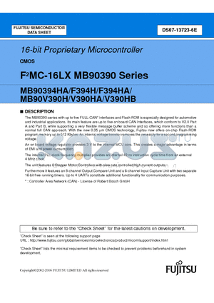 MB90F394HPMT datasheet - 16-bit Proprietary Microcontroller