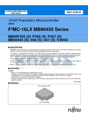 MB90F456PMT datasheet - 16-bit Proprietary Microcontroller