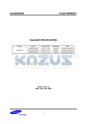 KFG5616Q1M-DEB datasheet - OneNAND256 FLASH MEMORY