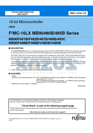 MB90F481B datasheet - 16-bit Microcontroller