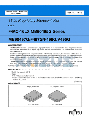 MB90F497G datasheet - 16-bit Proprietary Microcontroller CMOS