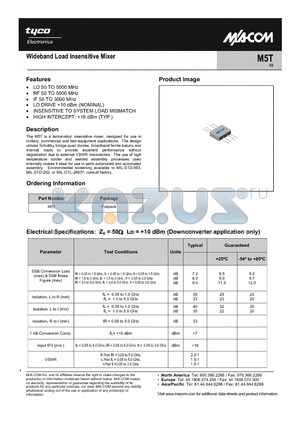 M5T datasheet - Wideband Load Insensitive Mixer