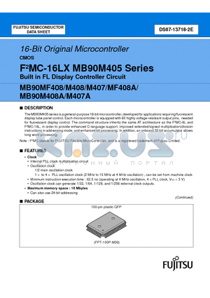 MB90MF408APF datasheet - 16-Bit Original Microcontroller