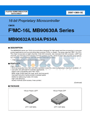 MB90P634APFV datasheet - 16-bit Proprietary Microcontroller