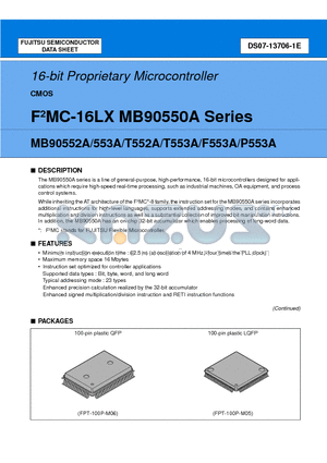 MB90T553APF datasheet - 16-bit Proprietary Microcontroller