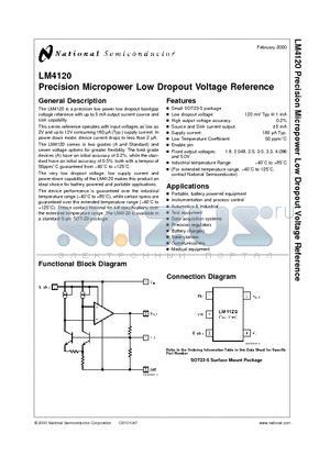 LM4120AIM5-1.8 datasheet - Precision Micropower Low Dropout Voltage Reference