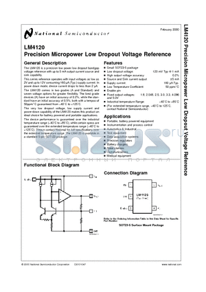 LM4120AIM5-4.1 datasheet - Precision Micropower Low Dropout Voltage Reference