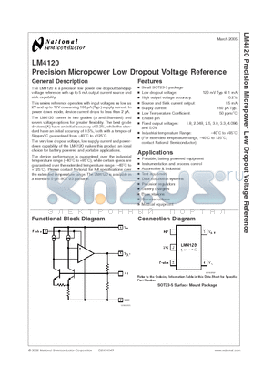 LM4120AIM5-4.1 datasheet - Precision Micropower Low Dropout Voltage Reference