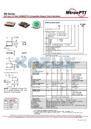 M213QGN datasheet - 5x7 mm, 3.3 Volt, HCMOS/TTL Compatible Output, Clock Oscillator