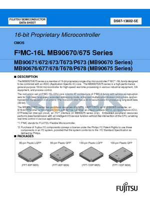 MB90T673PF datasheet - 16-Bit Proprietary Microcontroller