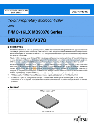 MB90V378 datasheet - 16-bit Proprietary Microcontroller