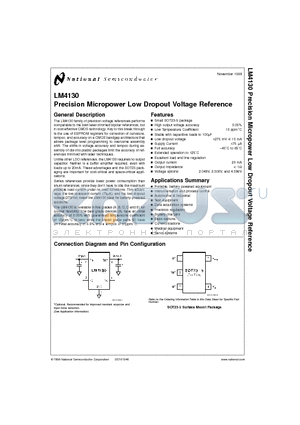 LM4130BIM5-4.1 datasheet - Precision Micropower Low Dropout Voltage Reference