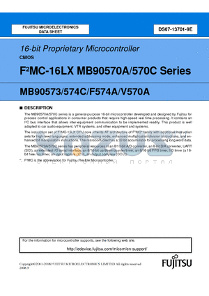 MB90V570A datasheet - 16-bit Proprietary Microcontroller