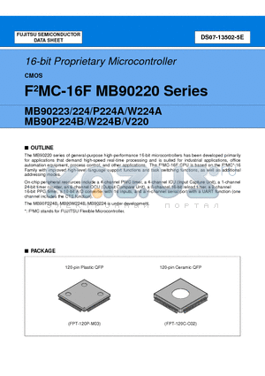 MB90W224A datasheet - 16-bit Proprietary Microcontroller