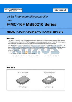 MB90W214B datasheet - 16-bit Proprietary Microcontroller