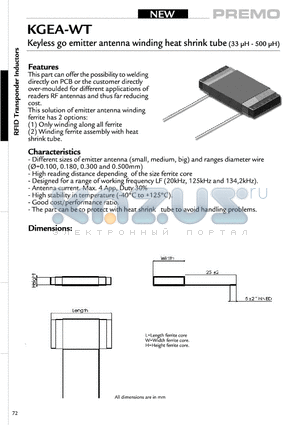 KGEA-WT680703-B-0108J datasheet - Keyless go emitter antenna winding heat shrink tube