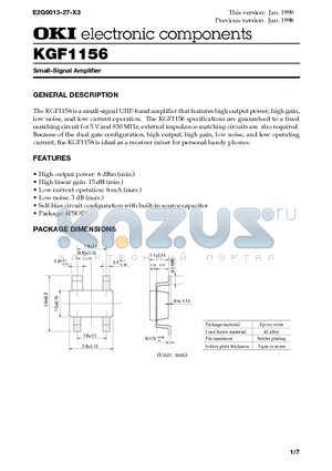 KGF1156 datasheet - Small-Signal Amplifier